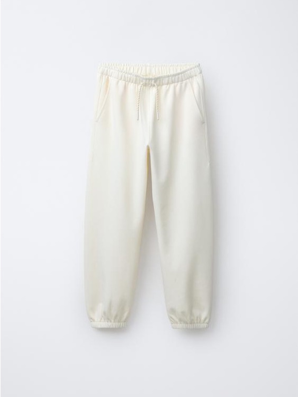 Zara Fluid Jogger Pants Ecru NWOT